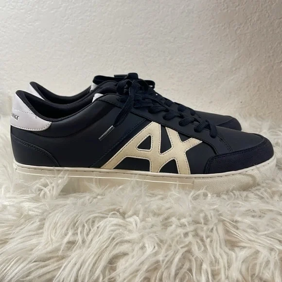 ARMANI EXCHANGE Logo Detail Lace Up Sneakers Size 12 - Picture 5 of 14